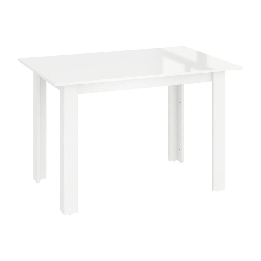 HOMCOM Extending Six-Person High Gloss Dining Table - White