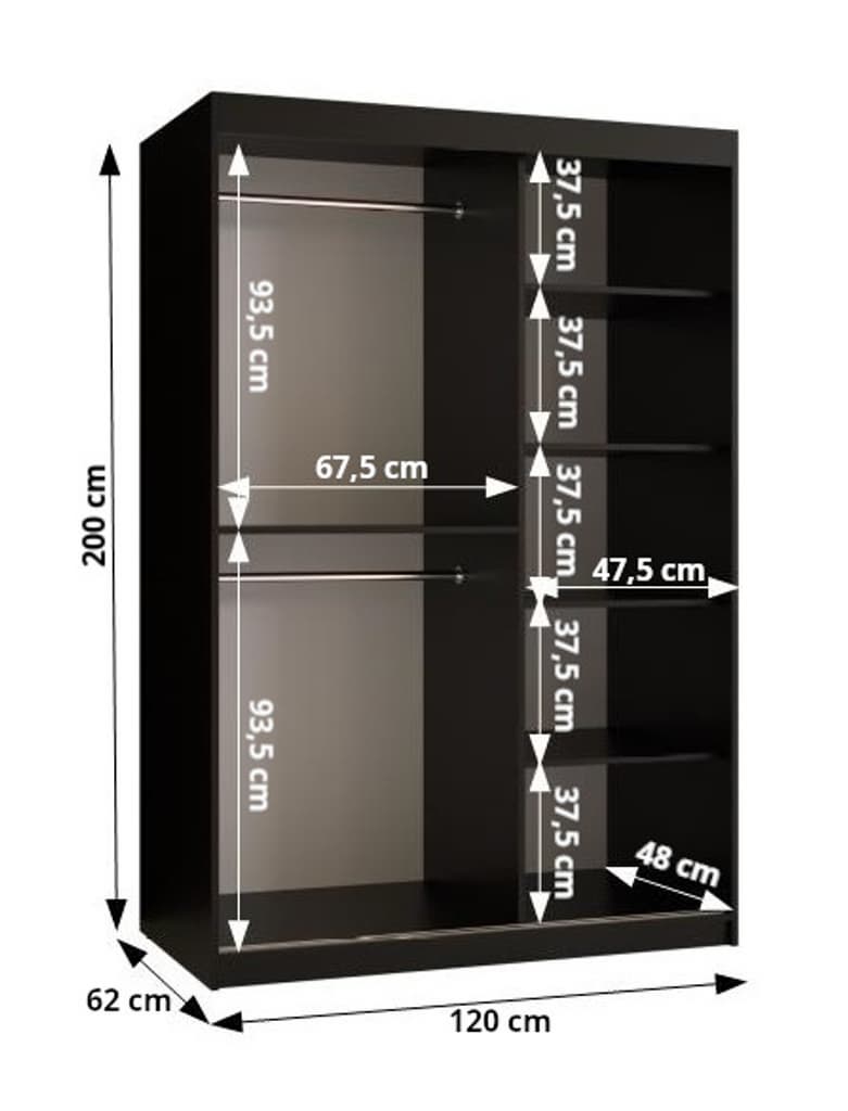 Kair II Sliding Door Wardrobe 120cm - product image 5