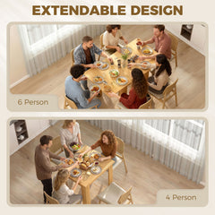 HOMCOM Square Dining Table, Modern Small Dining Table with Wood Effect, Space Saving, Non-slip Foot Pads, White