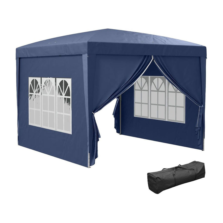 Outsunny 3 x 3(m) Pop Up Gazebo, Water and UV Resistant Party Tent Camping Canopy Marquee with Carry Bag, Blue