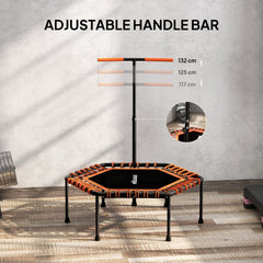SPORTNOW 45" Rebounder Trampoline for Adults, Quiet Bungee Rebounder with LED Lights and Adjustable Handle, Orange - product
