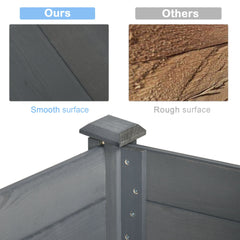 Outsunny Raised Bed for Garden, Wooden Elevated Planter Box with Bed Liner, for Flower Vegetable Herb, Dark Grey