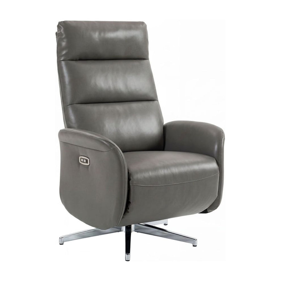 HOMCOM Power Recliner Chair, Swivel Electric Reclining Chair with Type C+USB, Recliner Armchair with Footrest, Dark Grey