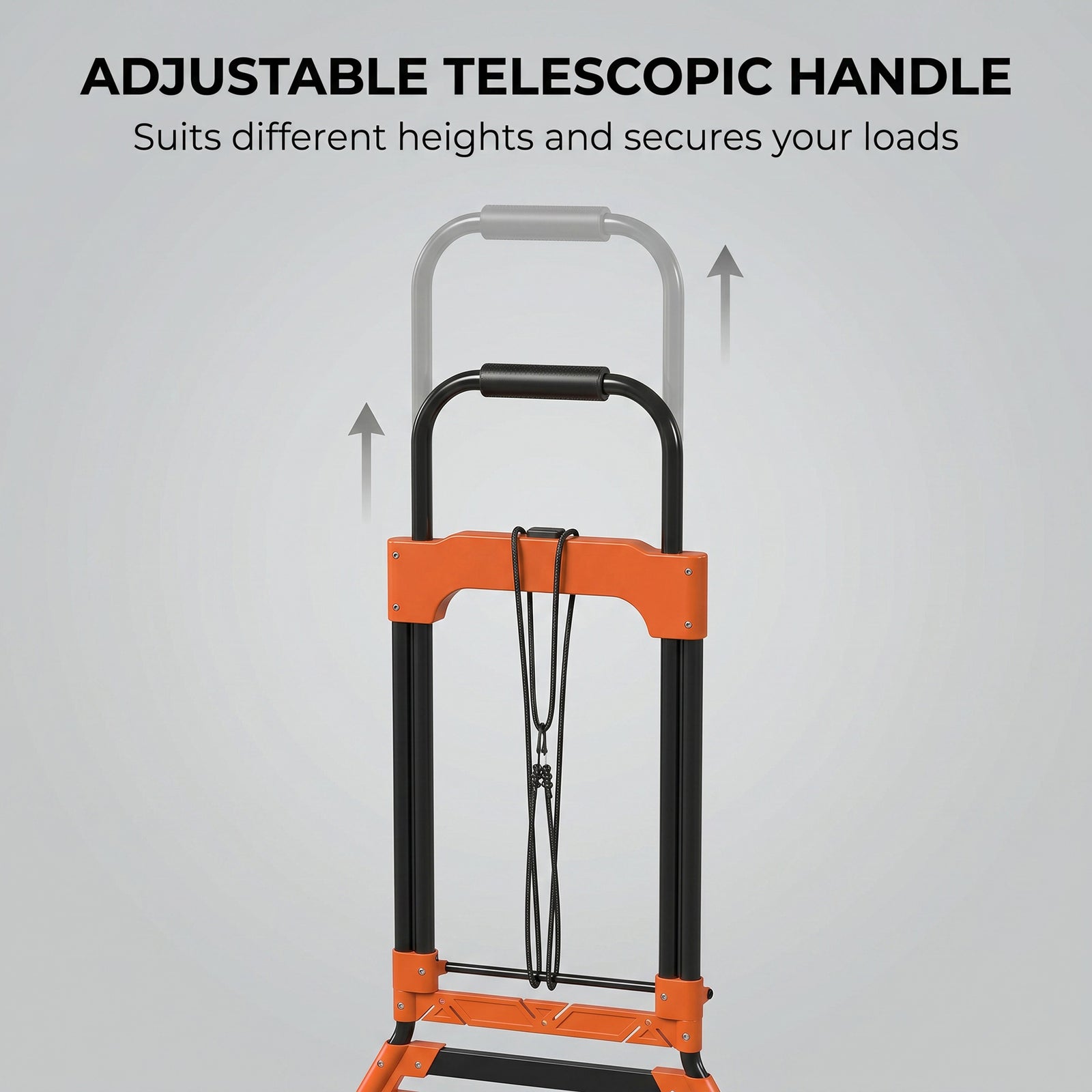 HOMCOM Heavy Duty Foldable Trolley on Wheels, Steel Folding Hand Truck, 75kg, Black and Orange