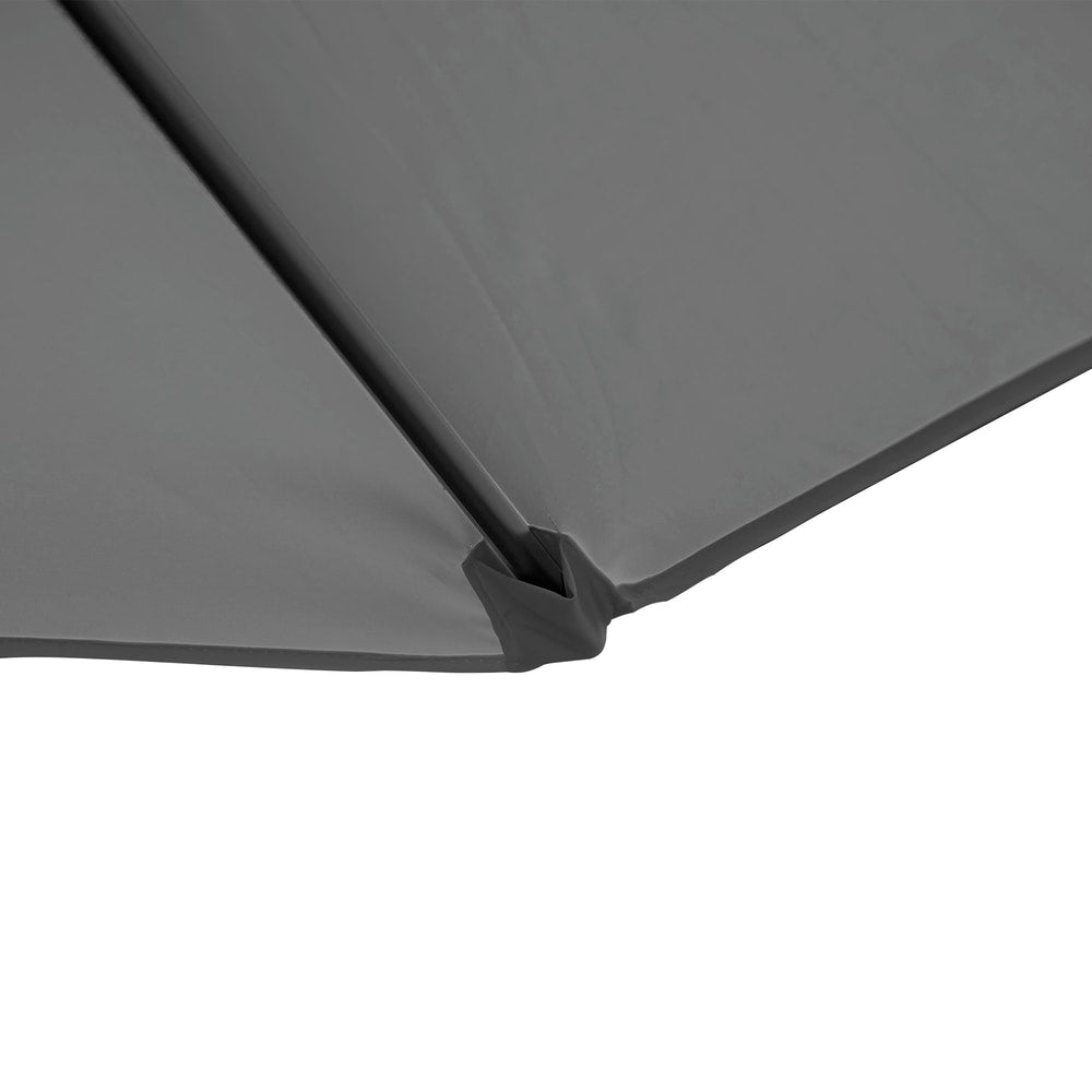 Outsunny 2.5M Garden Cantilever Parasol, Offset Roma Patio Umbrella Hanging Sun Shade Canopy Shelter with 360° Rotation and Cross Base, Dark Grey