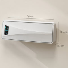 HOMCOM 2000W Ceramic Electric Heater with Fan, Adjustable Thermostat, Wall Mounted - White
