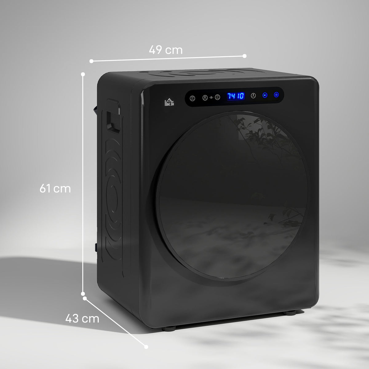 HOMCOM 4kg Compact 40-60℃ Tumble Dryer - Black