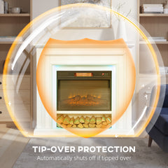 HOMCOM 4777 BTU Multicolour LED Electric Fireplace - White