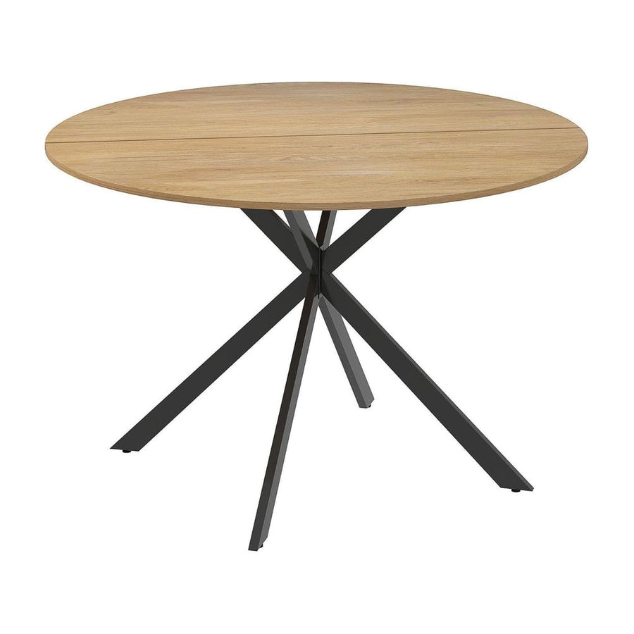 HOMCOM Dining Table for 4, 120 cm Industrial Kitchen Table with Wood Effect Tabletop and Steel Legs, Oak