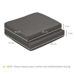 Outsunny 2-Piece Garden Seat and Back Cushion Set, Replacement Cushions for Outdoor Furniture with Seat Cushion and Back Cushion, Dark Grey