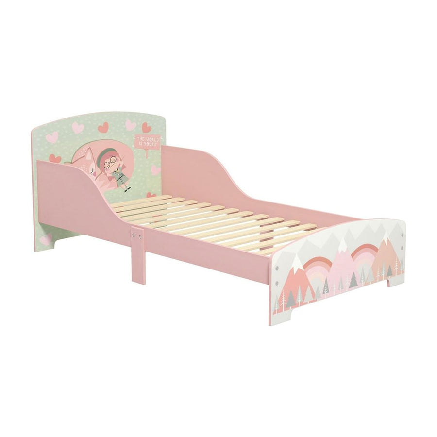 ZONEKIZ Toddler Bed Frame, Kids Bedroom Furniture for Ages 3-6 Years, Pink