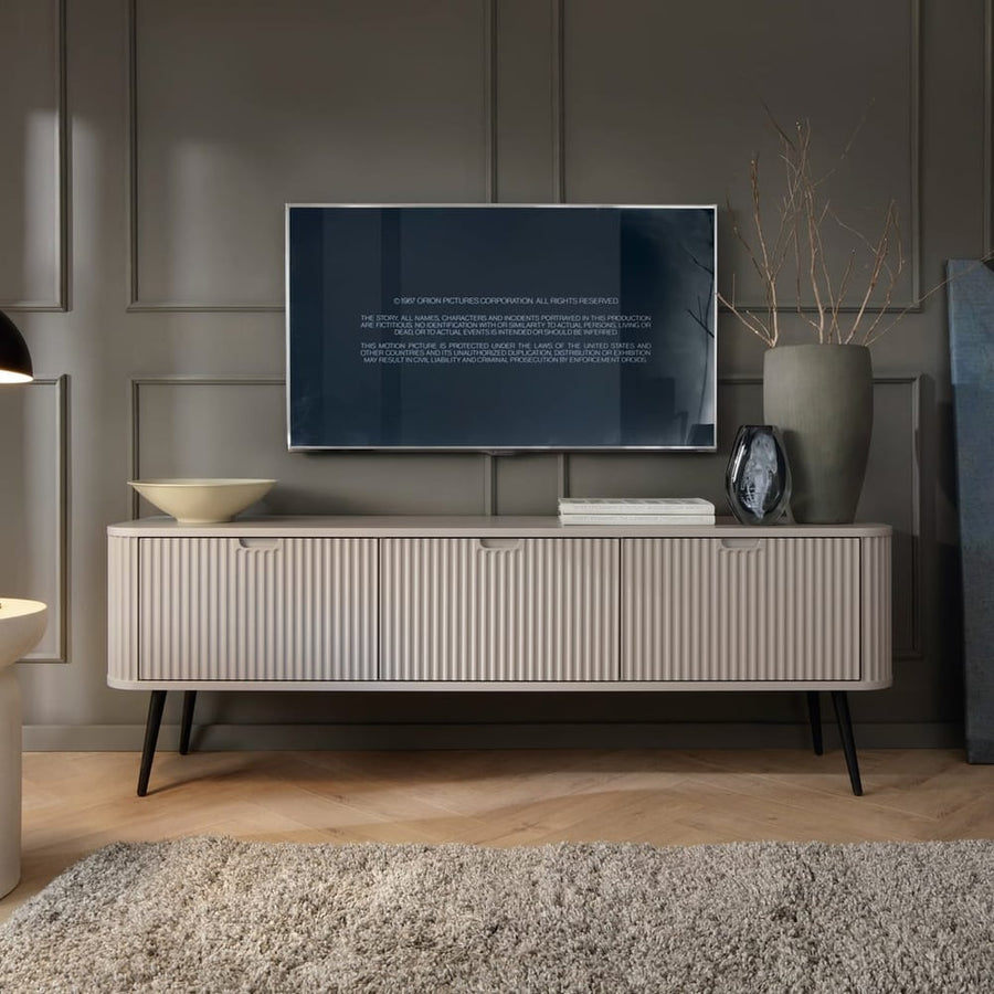 Zova TV Cabinet 168cm in a modern living room with a TV on top