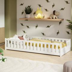 Wooden Single Bed Zoya in White, image 2
