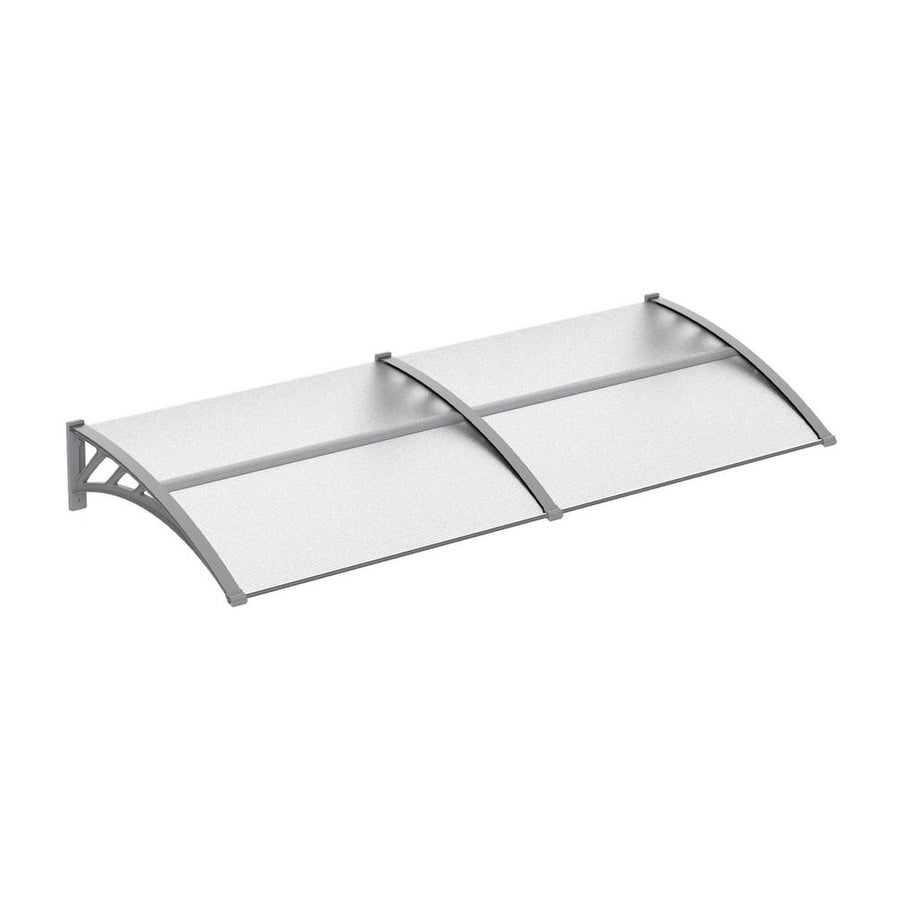 Outsunny Front Door Canopy Outdoor Awning Aluminium Rigid Plastic Polycarbonate Rain Shelter UV Water Rain Resistant 196 x