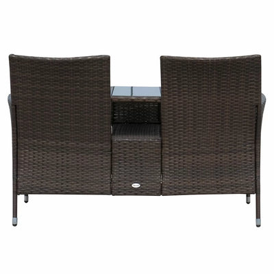 2-Seater Rattan Companion Chair - Black, Brown or Grey