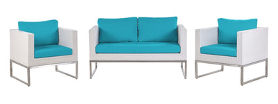 CREMA 4 Seater Rattan Garden Sofa Set -Turquoise