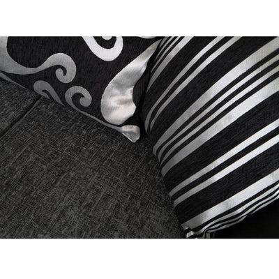 Ferol Fabric 3 Seater and 2 Seater Sofa Set - Black/Grey