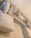 Bishop Luxe Soft Chenille U-Shape Scatter Back Corner Sofa (Grey)
