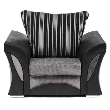 Ferol Fabric 3 Seater and 2 Seater Sofa Set - Black/Grey