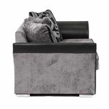 Sparrow Chenille Fabric 3 Seater Sofa - Black & Grey / Brown & Beige