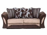 Sparrow Chenille Fabric 3 Seater Sofa - Black & Grey / Brown & Beige