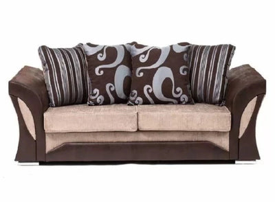 Sparrow Chenille Fabric 3 +2 Seater Sofa Set - Black & Grey / Brown & Beige