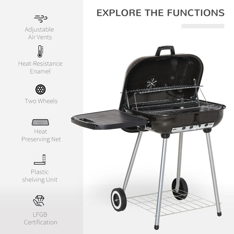 Portable Steel Frame Charcoal Grill Barbeques