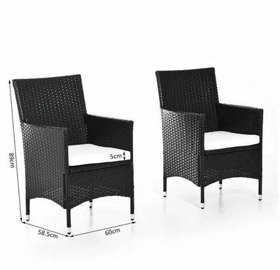 Rattan Chairs Set - Dark Coffee