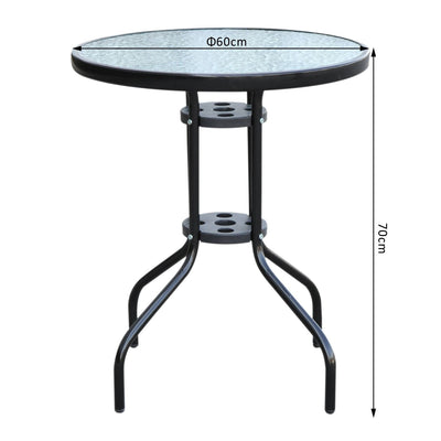 True Tempered Glass Outdoor Table