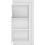 Lyon White & High Gloss Narrow LHD Display Cabinet With LED