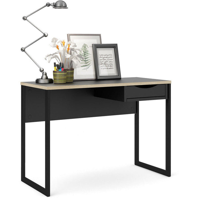Function Plus Black Desk 1 Drawer Office Desk