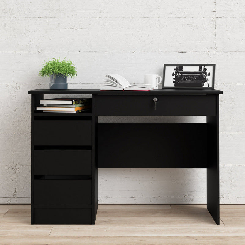 Function Plus Black 3+1 Handle Free Drawer Office Desk