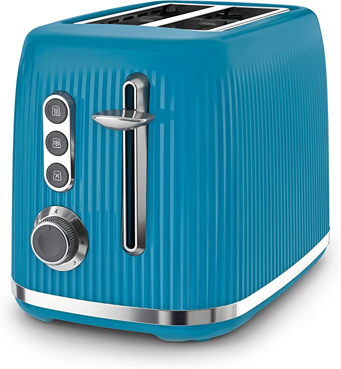 Breville Bold Blue 2-Slice Toaster with High-Lift & Wide Slots | Blue & Silver Chrome [VTR014]