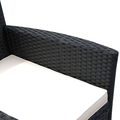 2-Seater Rattan Companion Chair - Black, Brown or Grey