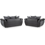 Shannon Black and Grey 2 & 3 Seater Set