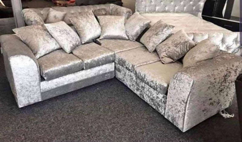 Crushed Velvet Large 2 Corner Sofa