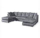 Bishop Luxe Soft Chenille U-Shape Scatter Back Corner Sofa (Grey)