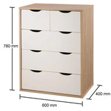Alton 5 Drawer Chest of Drawers in Sonoma oak and White
