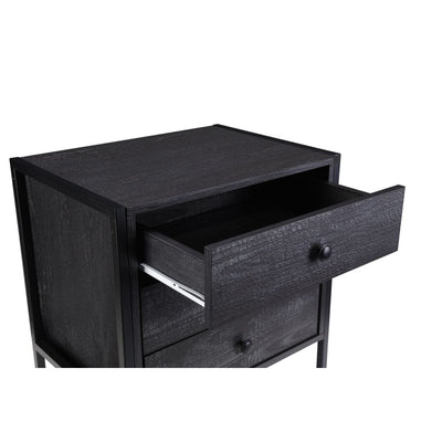Zahra 3 drawer bedside table in black wood effect