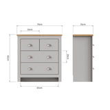 Lisbon 4 drawer chest of drawers in grey & oak