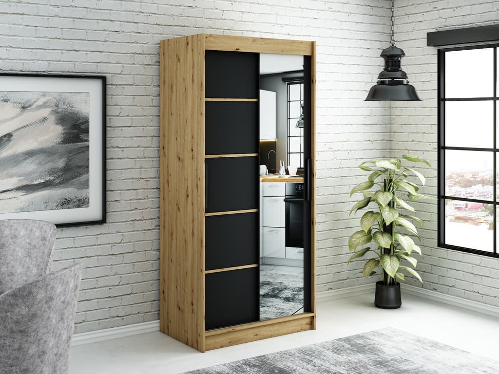 Leto V2 Sliding Door Wardrobe 100cm