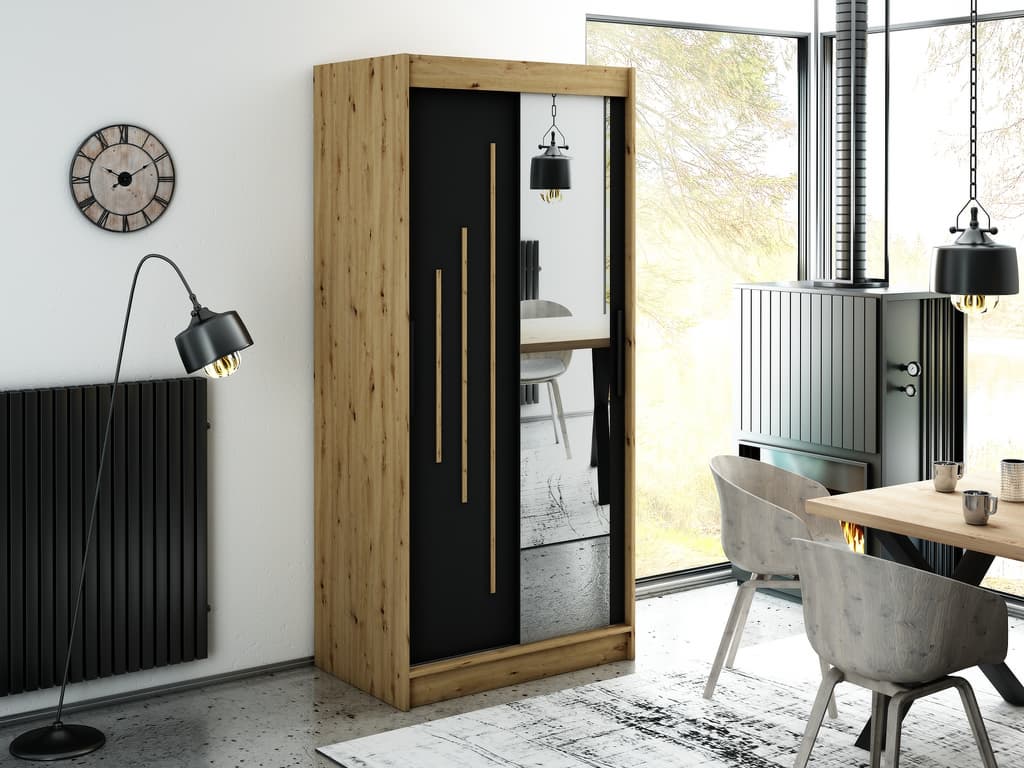 Leto Y2 Sliding Door Wardrobe 100cm