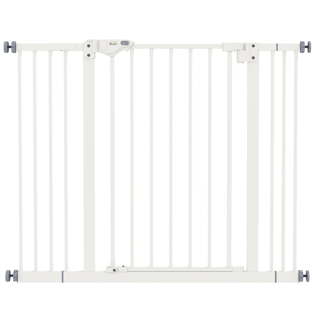 PawHut Adjustable Safety Gate w/ Two Extensions, Four Adjustable Screws, White