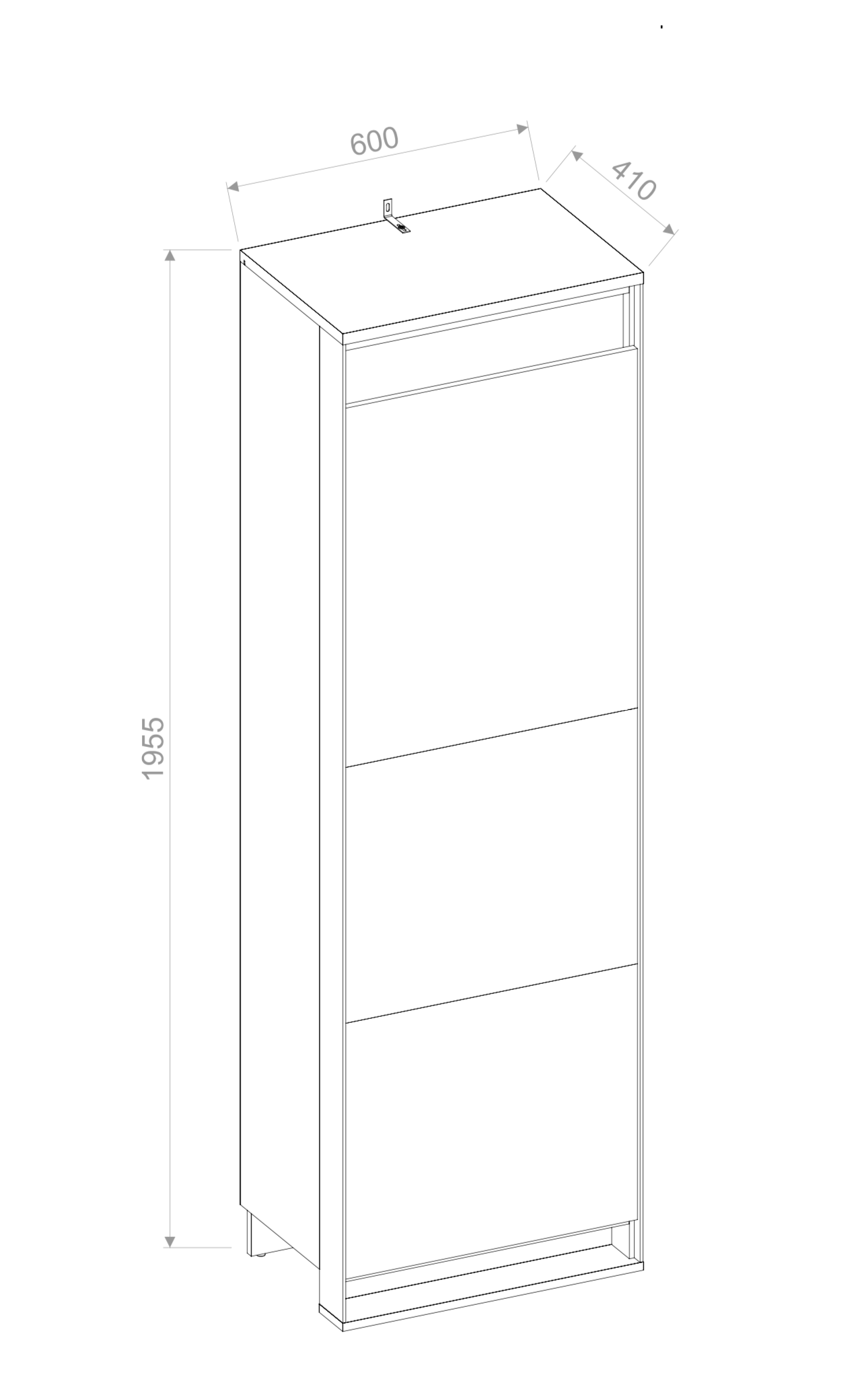 Quant QA-02 Hinged Door Wardrobe 60cm