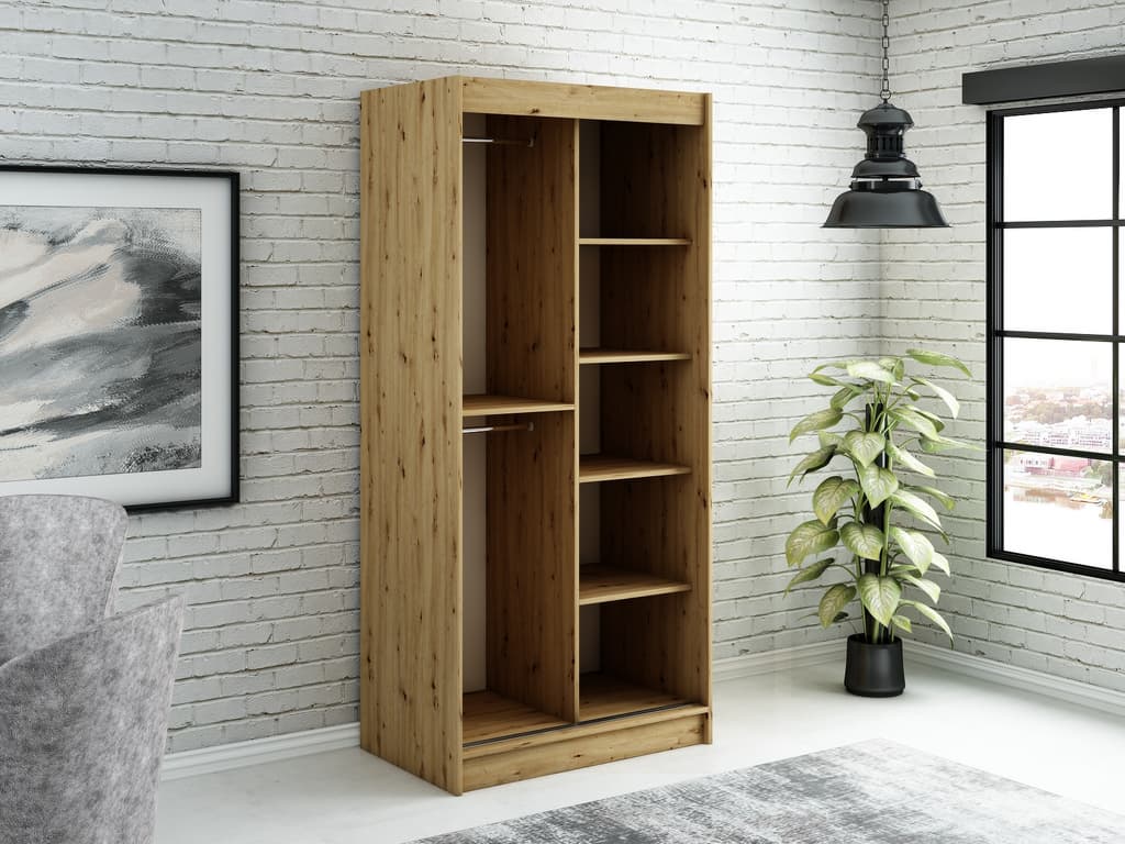 Leto Y1 Sliding Door Wardrobe 100cm