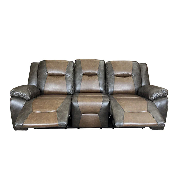 Conjunto de sofá reclinable Aire de cuero Milan 3+2 con portavasos y espacio de almacenamiento