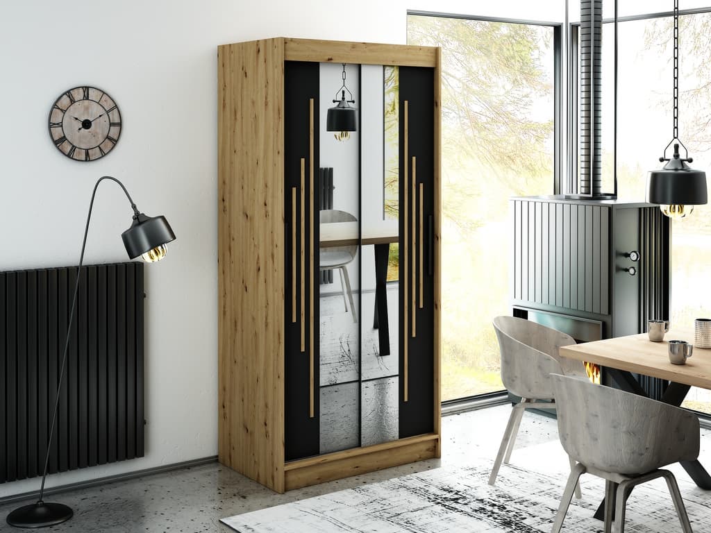 Leto Y1 Sliding Door Wardrobe 100cm