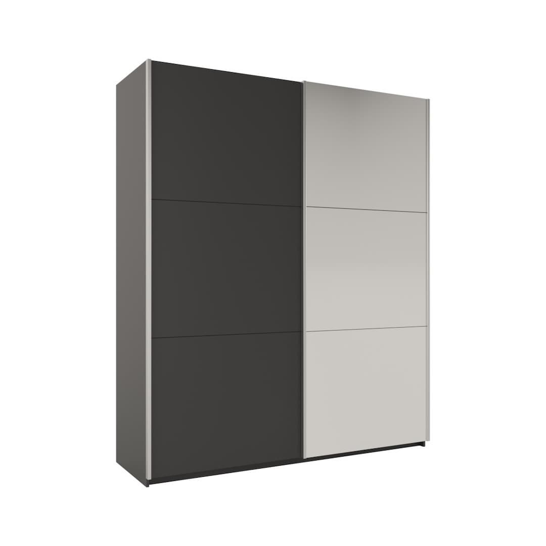 Rodos Sliding Door Wardrobe 200cm in Graphite, image 5