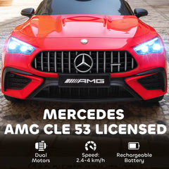 AIYAPLAY Licensed Mercedes AMG Kids Electric Car, 12V Ride On Car with Dual Motors, Remote Control for 3-6 Years, Red