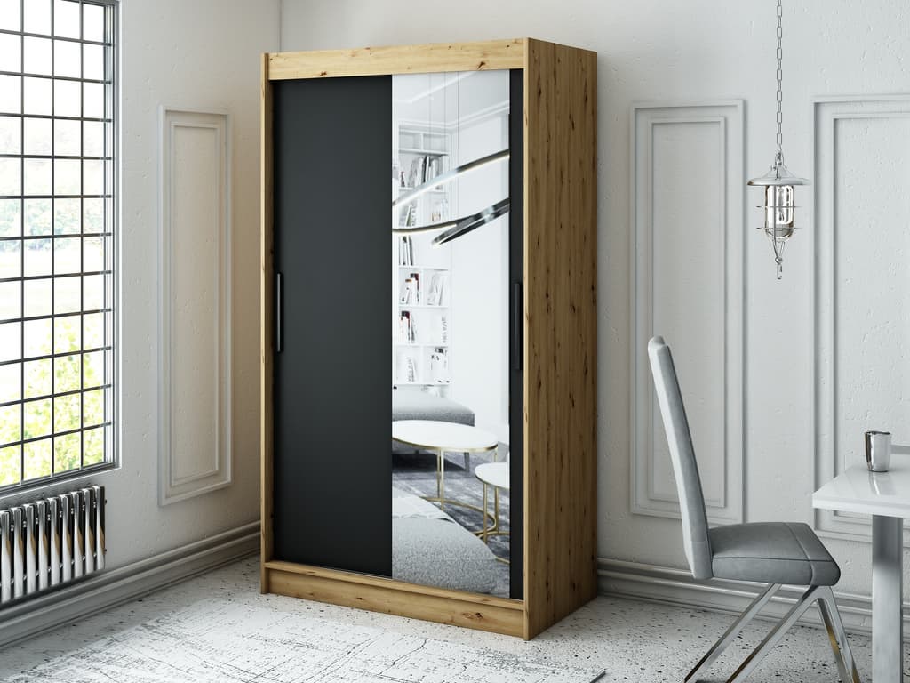 Leto T2 Sliding Door Wardrobe 120cm